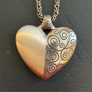 Brighton Silver and Gold Swirl Heart Necklace